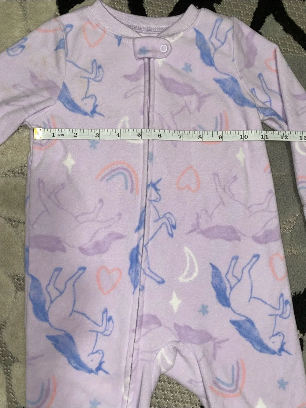 Carter’s Baby Girl 24 Months Purple Fleece Footed Pajama w/ Unicorns